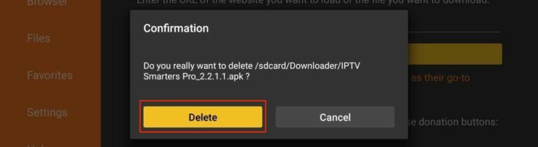 Downloader Delete APK Step 2